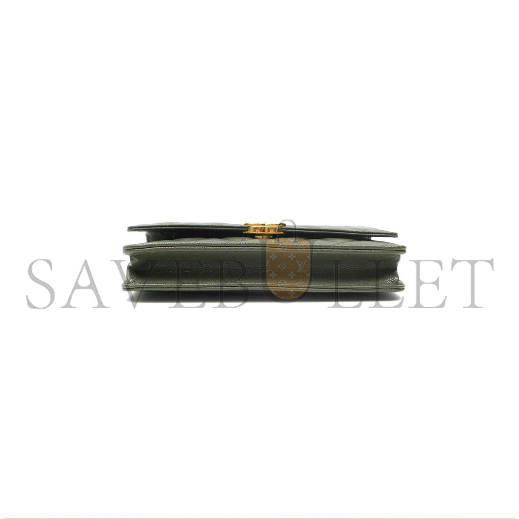 Ch*el master wallet on chain woc dark olive green caviar gold hardware ap3019 (19*12*3.5cm)